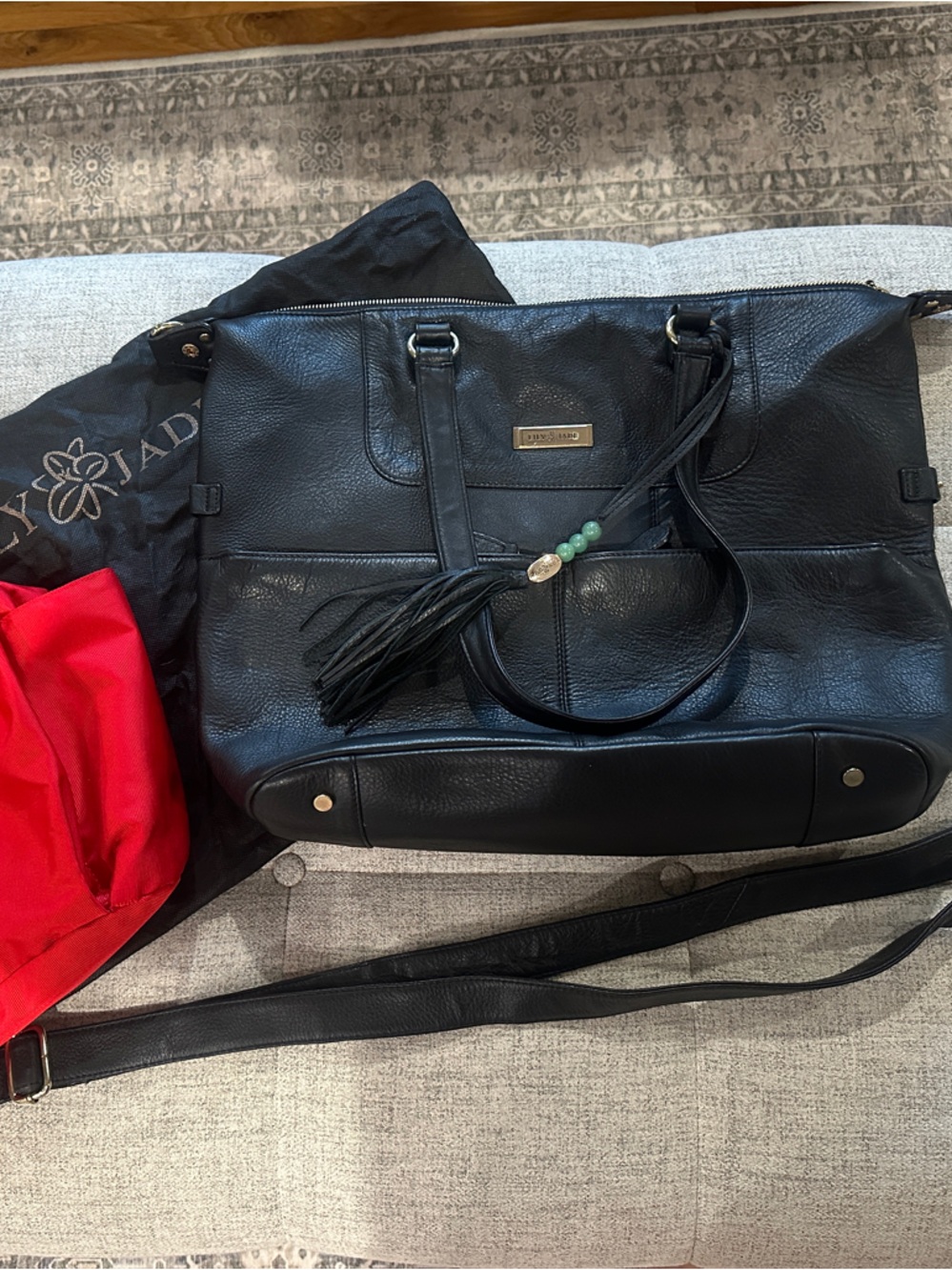 Lily Jade Shaylee Black Leather Baby Bag